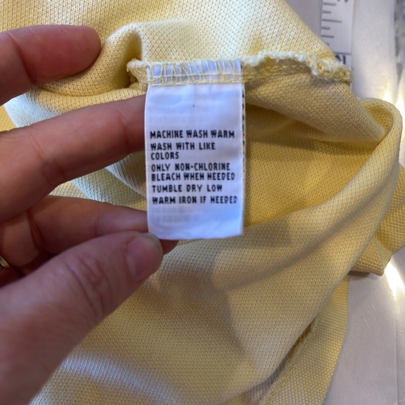 Polo Ralph Lauren Blue Label Men’s V-Neck Shirt Yellow Size M Short Sleeve - Picture 4 of 4